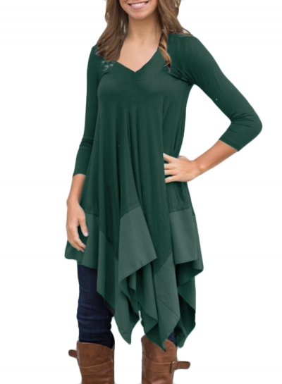 Asymmetric Splicing Hem Stretched Knit Going Out Dress lonhooker.com