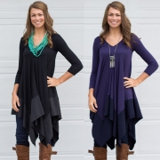 Asymmetric Splicing Hem Stretched Knit Going Out Dress