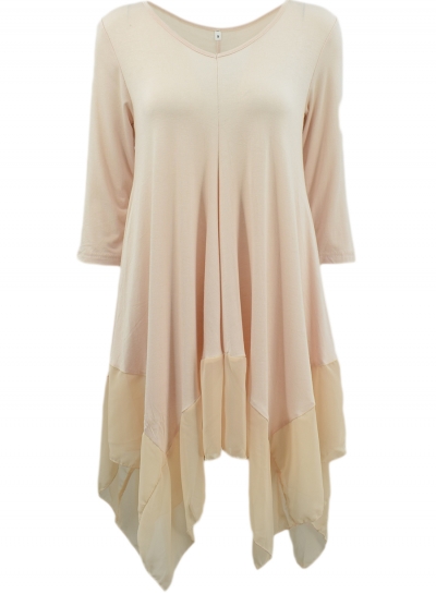 Asymmetric Splicing Hem Stretched Knit Going Out Dress YOYOTSHOP.com