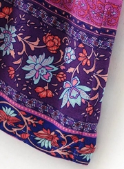 Women's Fashion Polyester Boho Tie Neck Long Sleeve Pleated Day Dress