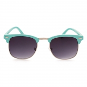 Women's Casual Wooden Retro Metal Large Frame Square Sunglasses