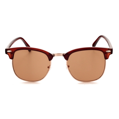 Women's Casual Wooden Retro Metal Large Frame Square Sunglasses YOYOTSHOP.com