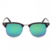 Women's Casual Wooden Retro Metal Large Frame Square Sunglasses