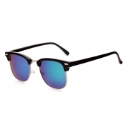 Women's Casual Wooden Retro Metal Large Frame Square Sunglasses