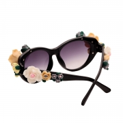 Women's Charming Plastic Baroque Style Flower Decoration Uv Sunglasses