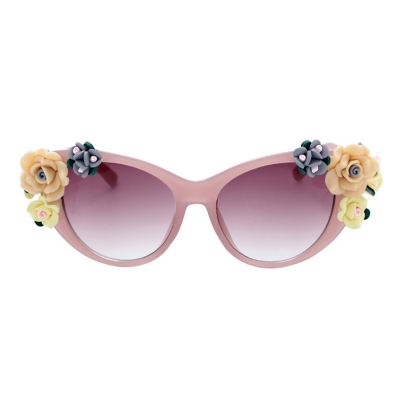 Women's Charming Plastic Baroque Style Flower Decoration Uv Sunglasses YOYOTSHOP.com