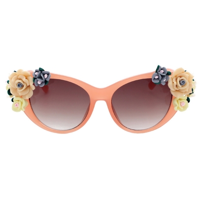 Women's Charming Plastic Baroque Style Flower Decoration Uv Sunglasses YOYOTSHOP.com