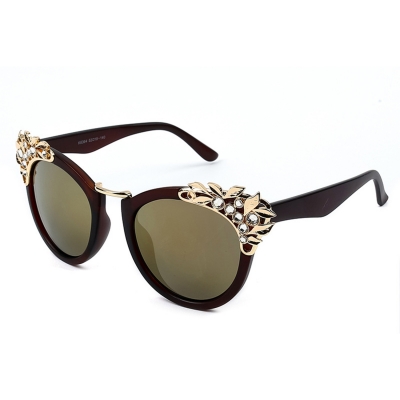 Women's Fashion Plastic Resin Rhinestone Cat Eye Sunglasses lonhooker.com