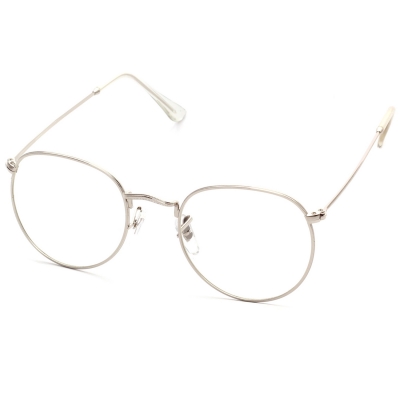 Women's Polycarbonate Retro Metal Frame Clear Lens Round Eyeglass YOYOTSHOP.com