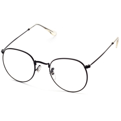 Women's Polycarbonate Retro Metal Frame Clear Lens Round Eyeglass YOYOTSHOP.com