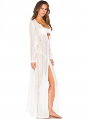 Sexy Women's Boho Lace Beach Long Cardigan Ankle Length Dress