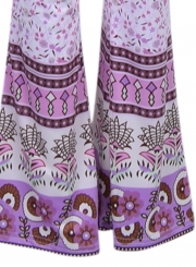 High Waist Printed Slim Fit Flared Casual Pants