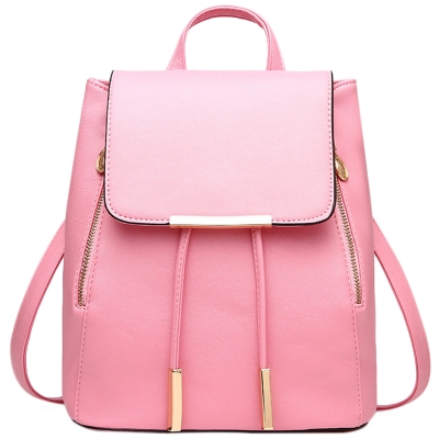 Women's PU Leather Drawstring Zipper Backpack YOYOTSHOP.com