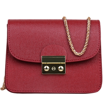 Women's PU Leather Cross Chain Shoulder Flap Bag YOYOTSHOP.com