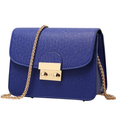Women's PU Leather Cross Chain Shoulder Flap Bag YOYOTSHOP.com