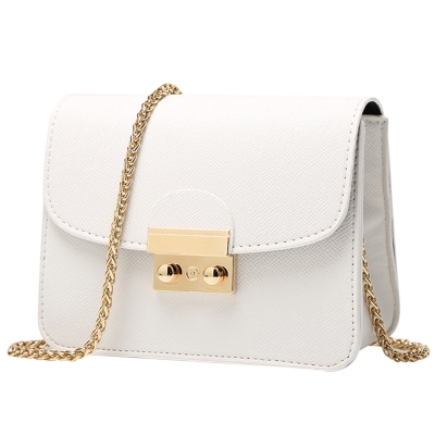 Women's PU Leather Cross Chain Shoulder Flap Bag YOYOTSHOP.com