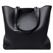 Women's PU Leather Solid Tote Shoulder Bag