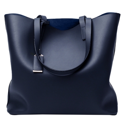 Women's PU Leather Solid Tote Shoulder Bag zecalaba.com