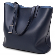 Women's PU Leather Solid Tote Shoulder Bag