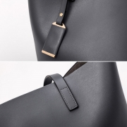Women's PU Leather Solid Tote Shoulder Bag