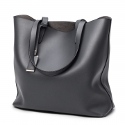 Women's PU Leather Solid Tote Shoulder Bag