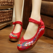 Women's Embroidery Platform Wedge Heels Old Beijing Shoes