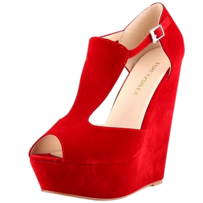 Women's Peep Toe Buckle Wedge High Heels Sandals YOYOTSHOP.com