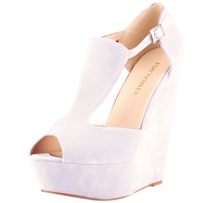 Women's Peep Toe Buckle Wedge High Heels Sandals YOYOTSHOP.com