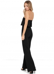 Women's Fashion Tube Backless High Waist Wide Leg Jumpsuit