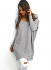 Women's Casual V Neck Long Sleeve Sweater