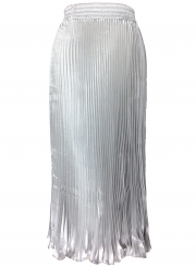 Women's Fashion High Elastic Waist Pleated Maxi Dress