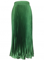 Women's Fashion High Elastic Waist Pleated Maxi Dress