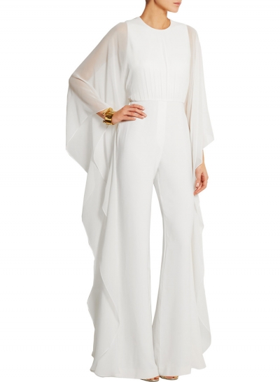 Women's Fashion Solid Batwing Sleeve Wide Leg Jumpsuit zecalaba.com