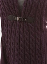 Women's Fashion Long Sleeve Cable Knit Irregular Cardigan