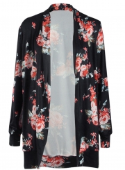 Women's Fashion Long Sleeve Floral Open front Cardigan