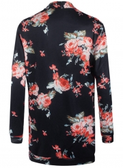 Women's Fashion Long Sleeve Floral Open front Cardigan