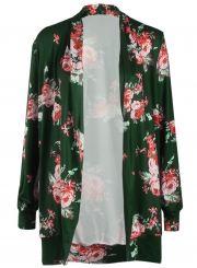 Women's Fashion Long Sleeve Floral Open front Cardigan