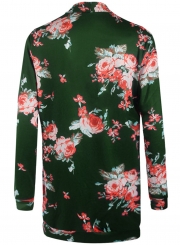 Women's Fashion Long Sleeve Floral Open front Cardigan