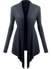 Women's Long Sleeve Open front Irregular Knit Cardigan