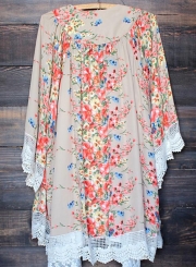 Women's Open front Floral Lace Kimono