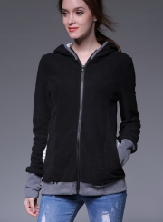 Women‘’s Maternity Kangaroo Long Sleeve Solid Hoodies