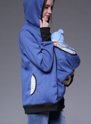 Women‘’s Maternity Kangaroo Long Sleeve Solid Hoodies