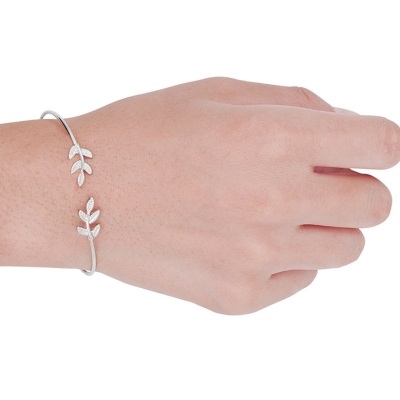 Women's Open Cuff Leaf Bracelet