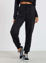 Women's Solid Drawstring Waist Sweat Pants