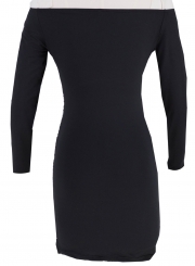 Women's Solid off Shoulder Long Sleeve Ruched Bodycon Mini Dress