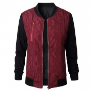 Long Sleeve Color Block Cotton-padded Jacket