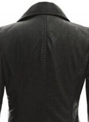 Fashion Long Sleeve PU Zip Motorcycle Jacket