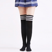 Three Stripes Over Knee High Stockings