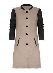 Single Breasted Color Block Coat
