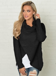 Fashion Turtleneck Long Sleeve Solid Color Pullover Knitwear